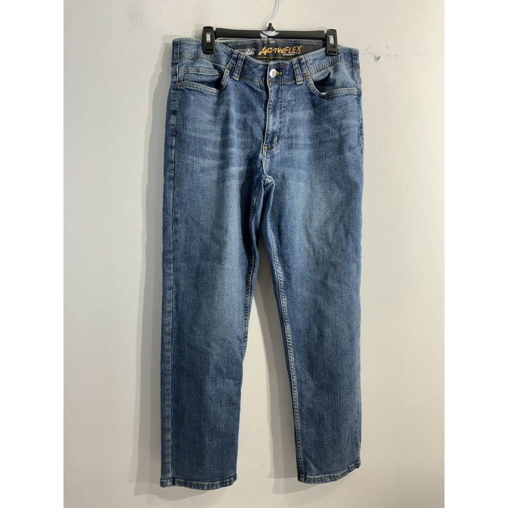 Men’s Architect Premium Stretch Blue Jeans Active Flex Straight Fit 36x30